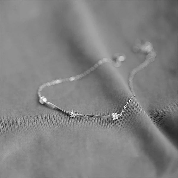 925 Silver Zircon Geometric Bracelet Women 14K Gold Hiphop Jewelry
