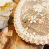 Real 925 Silver Zircon Green Eye Choker Necklace Women Fine Jewelry