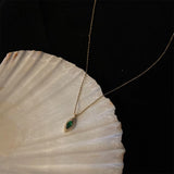 Real 925 Silver Zircon Green Eye Choker Necklace Women Fine Jewelry