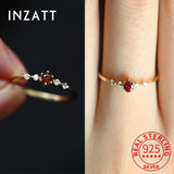 INZATT 925 Silver Zircon Heart Ring 14K Women Fine Jewelry