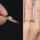 INZATT 925 Silver Zircon Heart Ring 14K Women Fine Jewelry