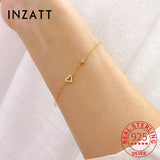 925 Sterling Silver Zircon Heart Charm Bracelet
