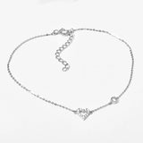 925 Sterling Silver Zircon Heart Charm Bracelet