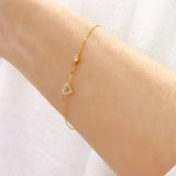 925 Sterling Silver Zircon Heart Charm Bracelet
