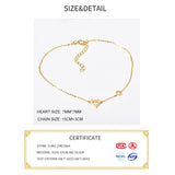 925 Sterling Silver Zircon Heart Charm Bracelet