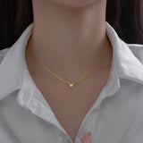 925 Silver Zircon Heart Choker Necklace for Women