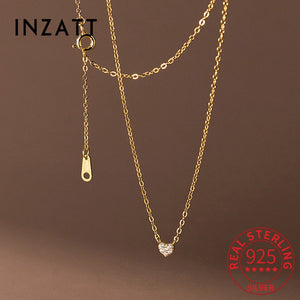 925 Silver Zircon Heart Choker Necklace for Women