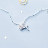 925 Silver Zircon Heart Cross Choker Necklace for Women