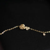 925 Silver Zircon Heart Rose Charm Bracelet Women Wedding Jewelry