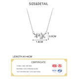 925 Silver Zircon Flower Pendant Choker Necklace for Women