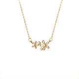 925 Silver Zircon Flower Pendant Choker Necklace for Women