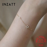 925 Silver Zircon Star Charm Bracelet Classic Fine Jewelry