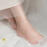925 Silver Zircon Infinity Anklet Fine Jewelry Minimalist Accessories