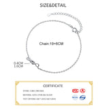 925 Silver Zircon Infinity Anklet Fine Jewelry Minimalist Accessories