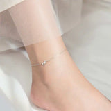 925 Sterling Silver Zircon Infinity Anklet For Women Party Fine Jewelry