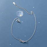 925 Sterling Silver Zircon Infinity Anklet For Women Party Fine Jewelry