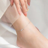 925 Sterling Silver Zircon Infinity Anklet For Women Party Fine Jewelry