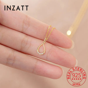 925 Silver Zircon Geometry Pendant Choker Necklace Women's Jewelry
