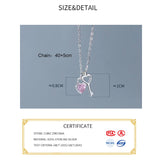 925 Silver Zircon Key Heart Choker Necklace Women Fine Jewelry