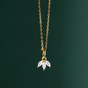 925 Silver Zircon Leaves Choker Necklace Classic Fine Jewelry