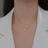 925 Silver Zircon Leaves Choker Necklace Classic Fine Jewelry