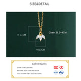 925 Silver Zircon Leaves Choker Necklace Classic Fine Jewelry