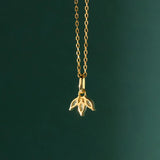 925 Silver Zircon Leaves Choker Necklace Classic Fine Jewelry
