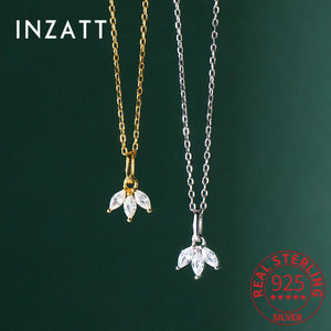 925 Silver Zircon Leaves Choker Necklace Classic Fine Jewelry