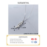 925 Silver Zircon Leaves Pendant Necklace for Women