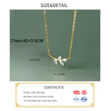 925 Silver Zircon Leaves Choker Necklace Women Fine Jewelry