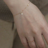 INZATT 925 Silver Zircon Letter Bracelet 14K Gold Women Jewelry