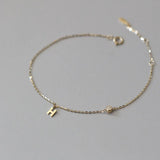 INZATT 925 Silver Zircon Letter Bracelet 14K Gold Women Jewelry