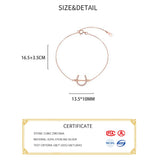 925 Silver Zircon U Chain Bracelet Women Party Jewelry