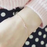 925 Silver Zircon Letter V Charm Bracelet Wedding Jewelry