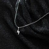 925 Silver Zircon Lightning Pendant Choker Necklace for Women