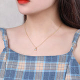 925 Silver Zircon Lock Pendant Necklace For Women