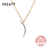 925 Silver Zircon Moon Choker Necklace for Women