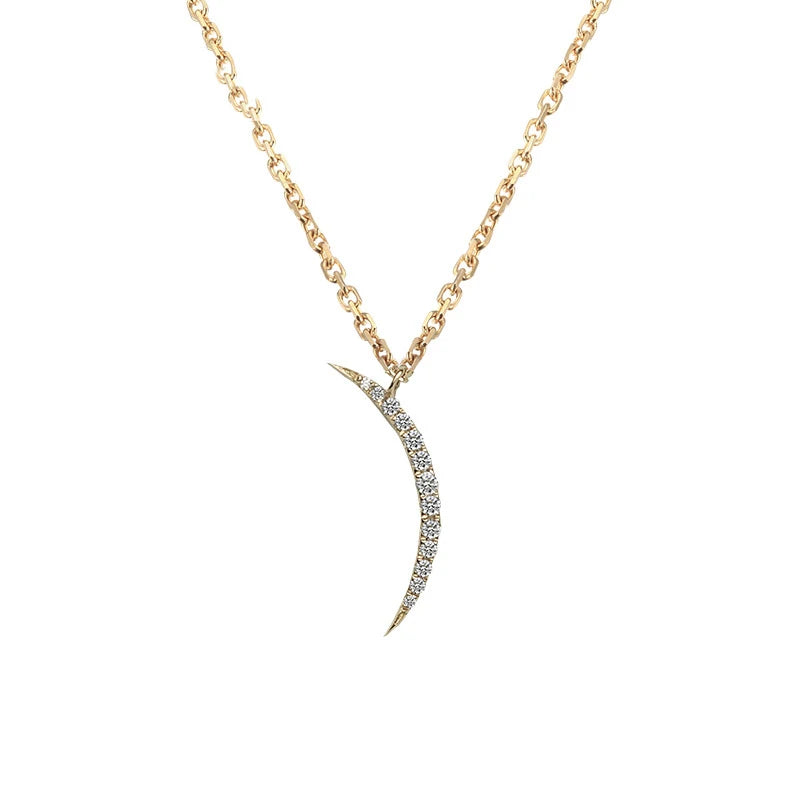 925 Silver Zircon Moon Choker Necklace for Women