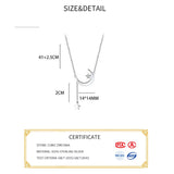 925 Silver Zircon Moon Star Tassel Choker Necklace Women