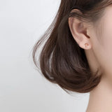 925 Silver Zircon Mushroom Stud Earrings Punk Fine Jewelry