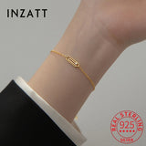 925 Silver Zircon Paper Clip Chain Bracelet Women Jewelry