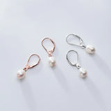 925 Silver Zircon Pearl Tassel Cross Stud Earrings Bohemian Style