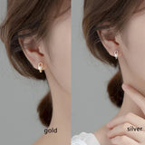 925 Silver Zircon Pearl Tassel Cross Stud Earrings Bohemian Style