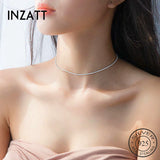 925 Silver Zircon Pendant Choker Necklace Women's Boho Jewelry