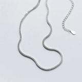 925 Silver Zircon Pendant Choker Necklace Women's Boho Jewelry