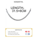 925 Silver Zircon Pendant Choker Necklace Women's Boho Jewelry