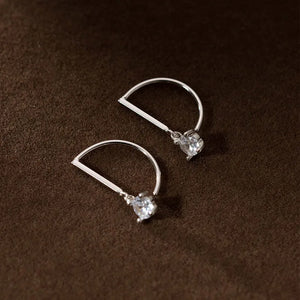925 Silver Zircon Pendant Hook Earrings for Women