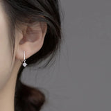 925 Silver Zircon Pendant Hook Earrings for Women