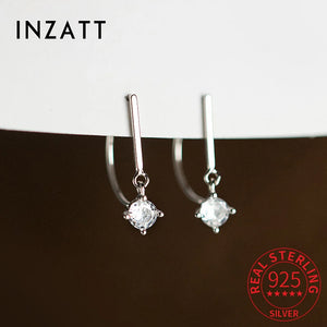 925 Silver Zircon Pendant Hook Earrings for Women