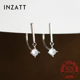 925 Silver Zircon Pendant Hook Earrings for Women